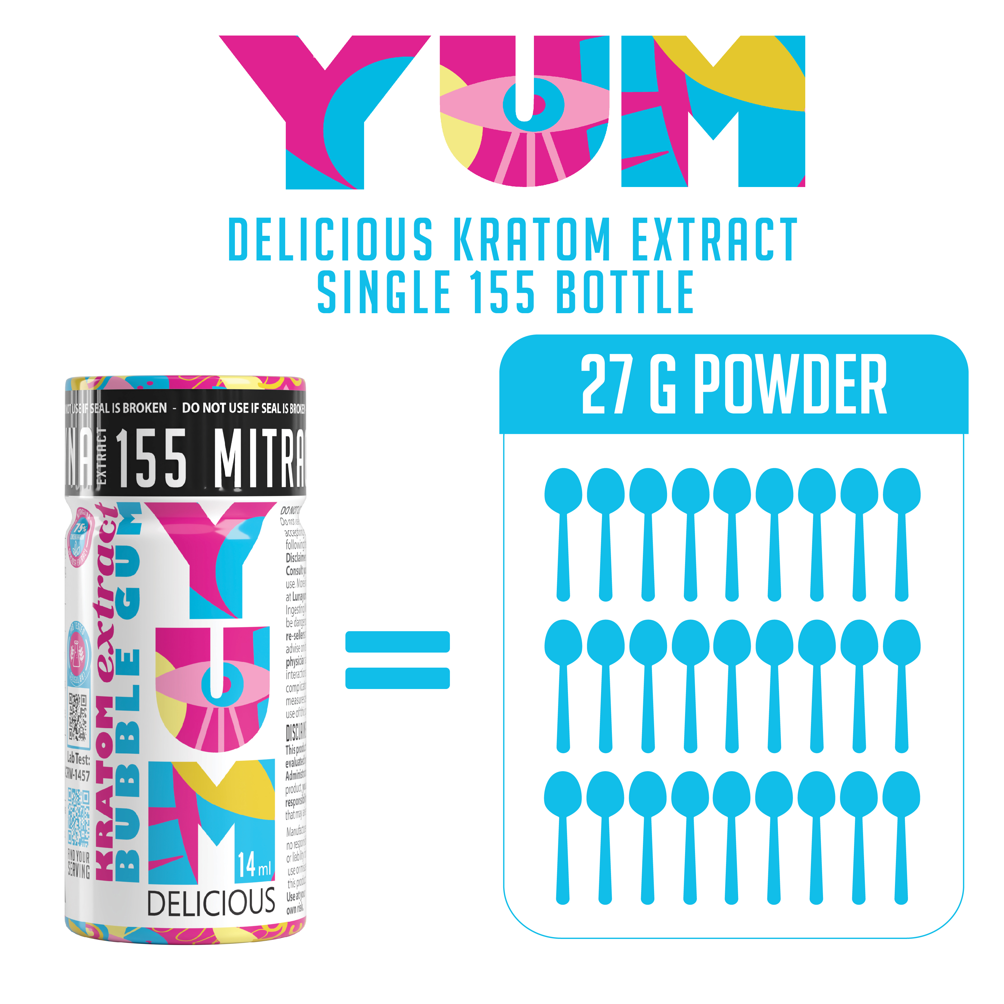 Triple Play - YUM Delicious Kratom Extract - Bubble Gum 14ml