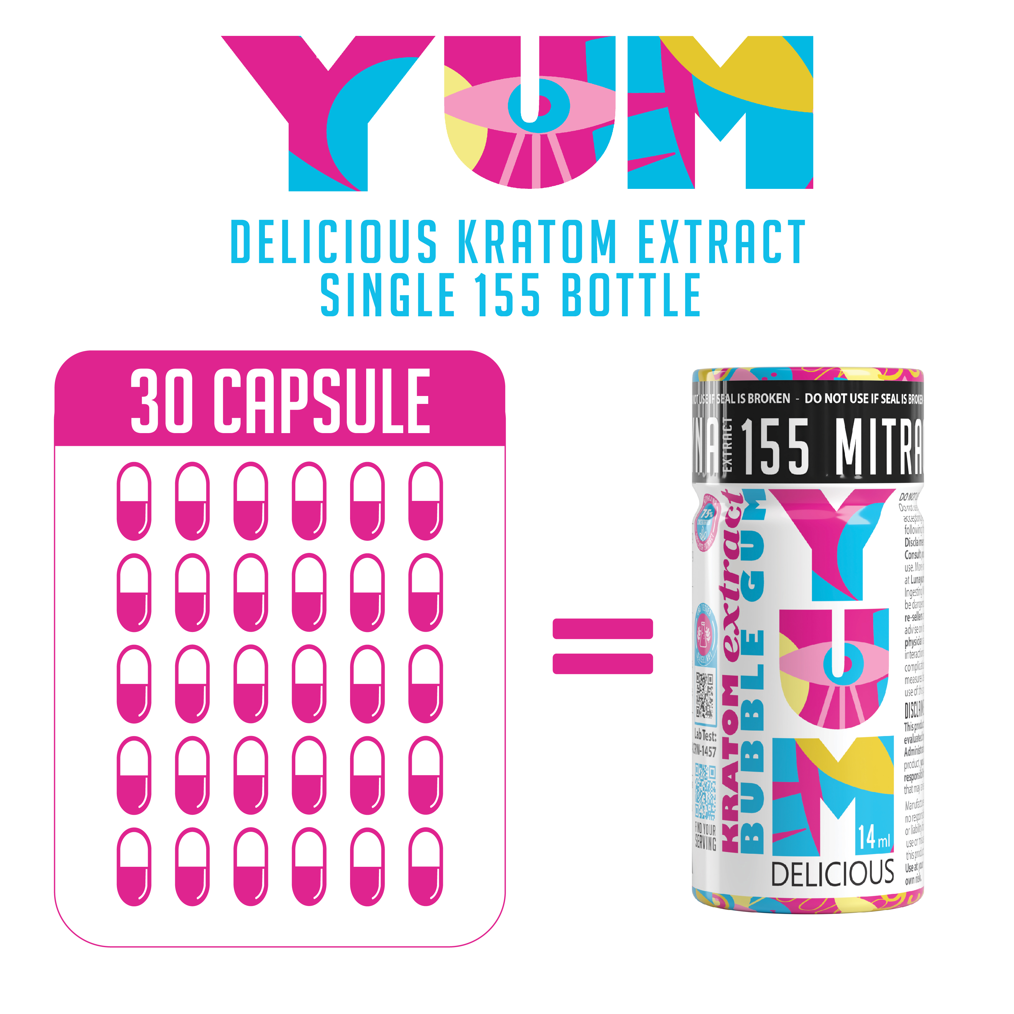 Triple Play - YUM Delicious Kratom Extract - Bubble Gum 14ml
